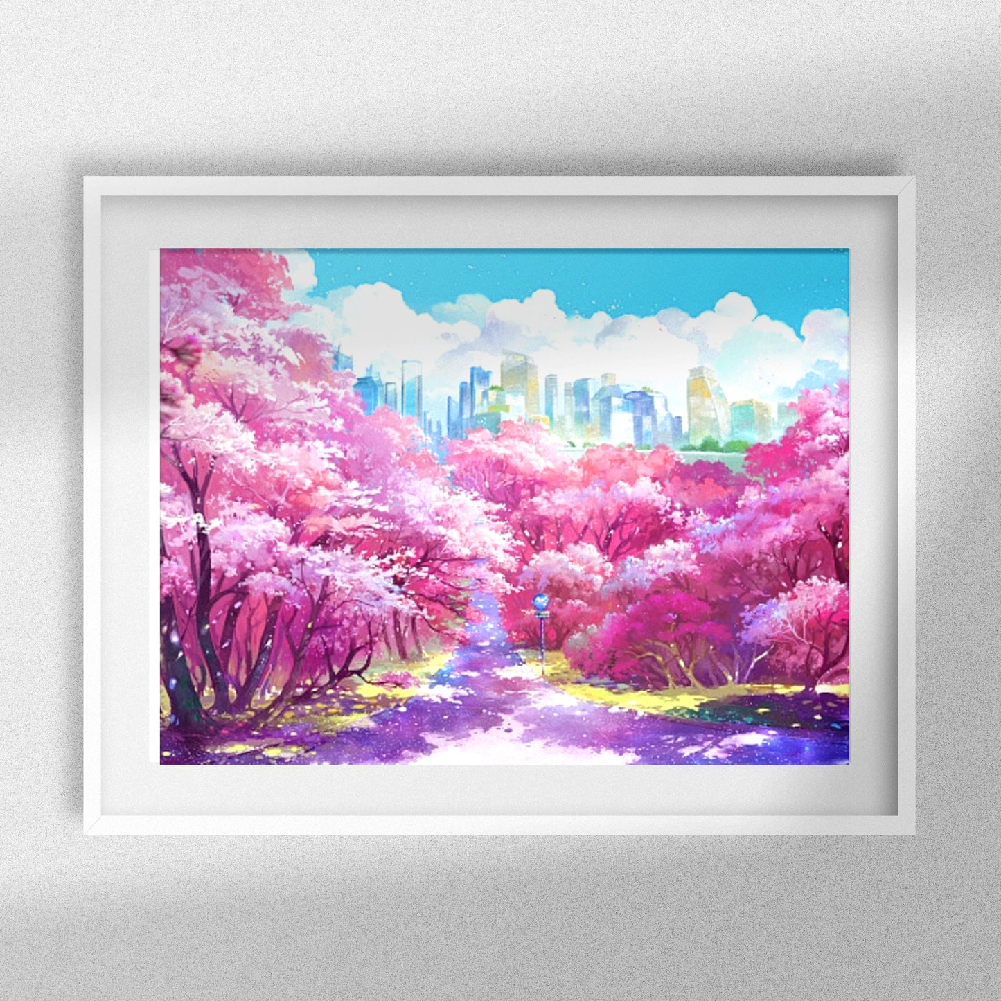 Flor de cerezo - Redonda con diamantes AB