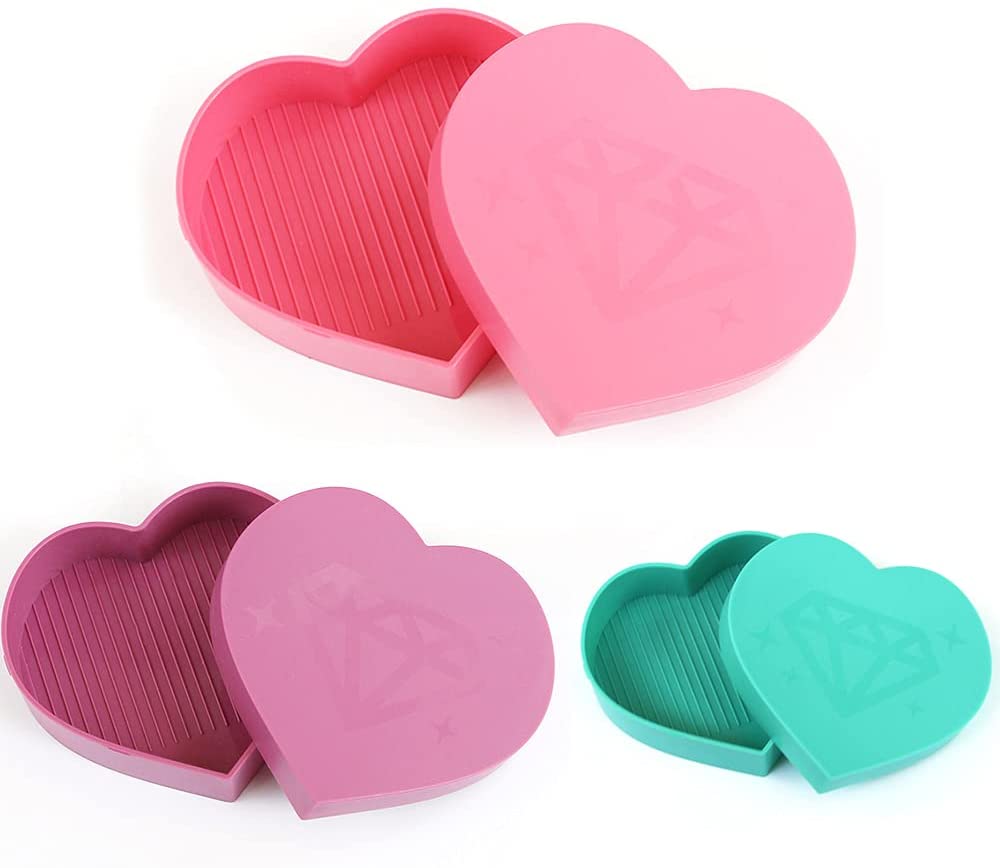 Heart-Shaped Diamond Painting Tray Set