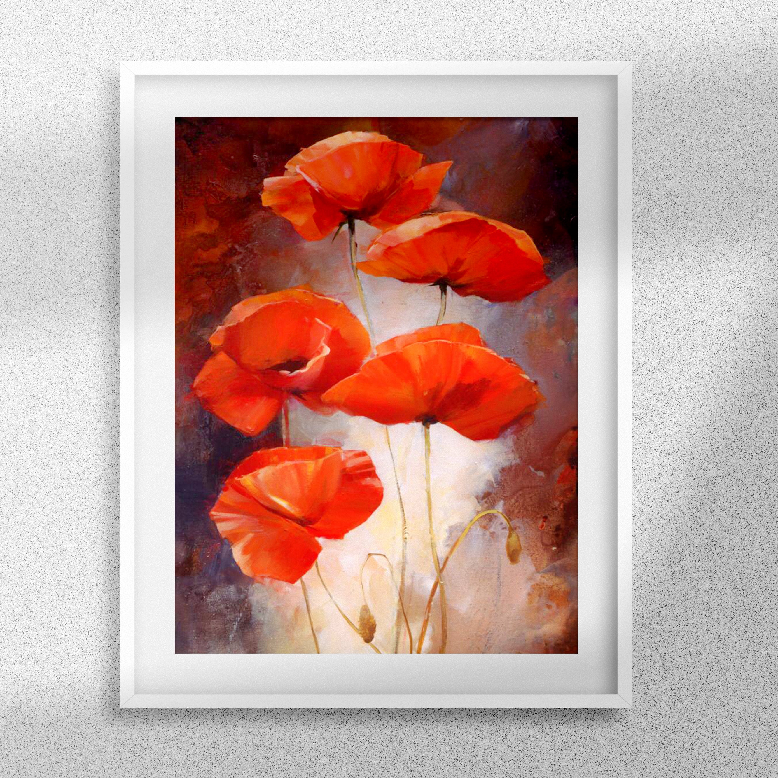 Staroar Diamond Painting Poppy - Round /AB with Rhinestones