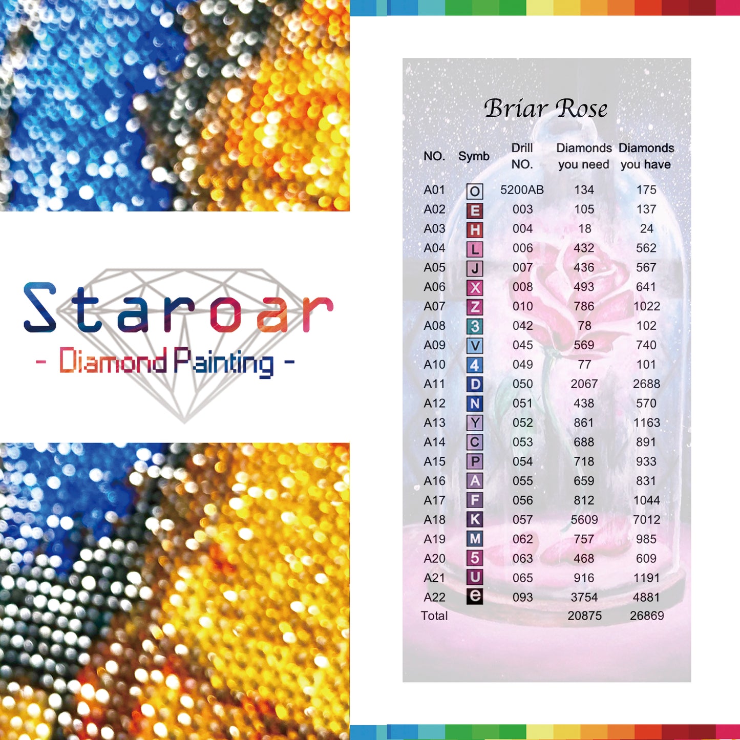 Briar Rose - Rond /AB avec Strass
