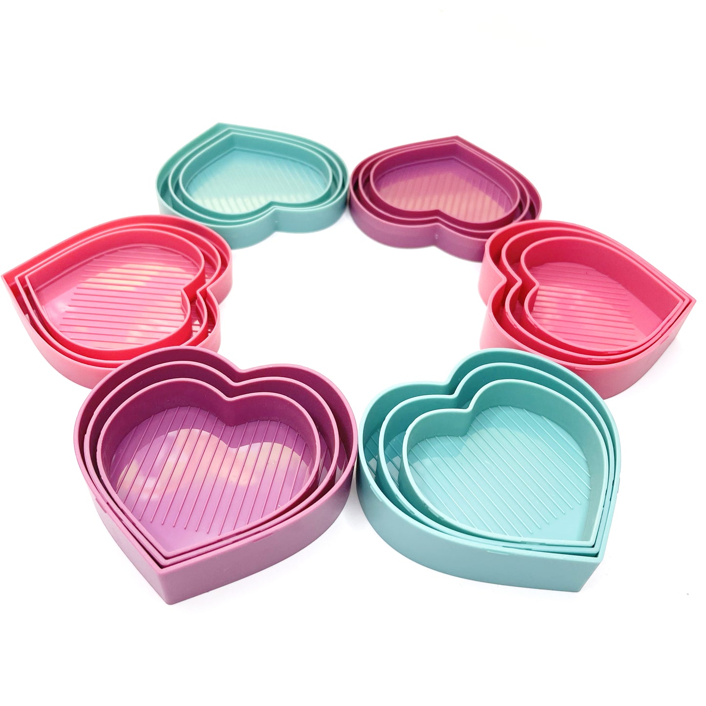 Heart-Shaped Diamond Painting Tray Set