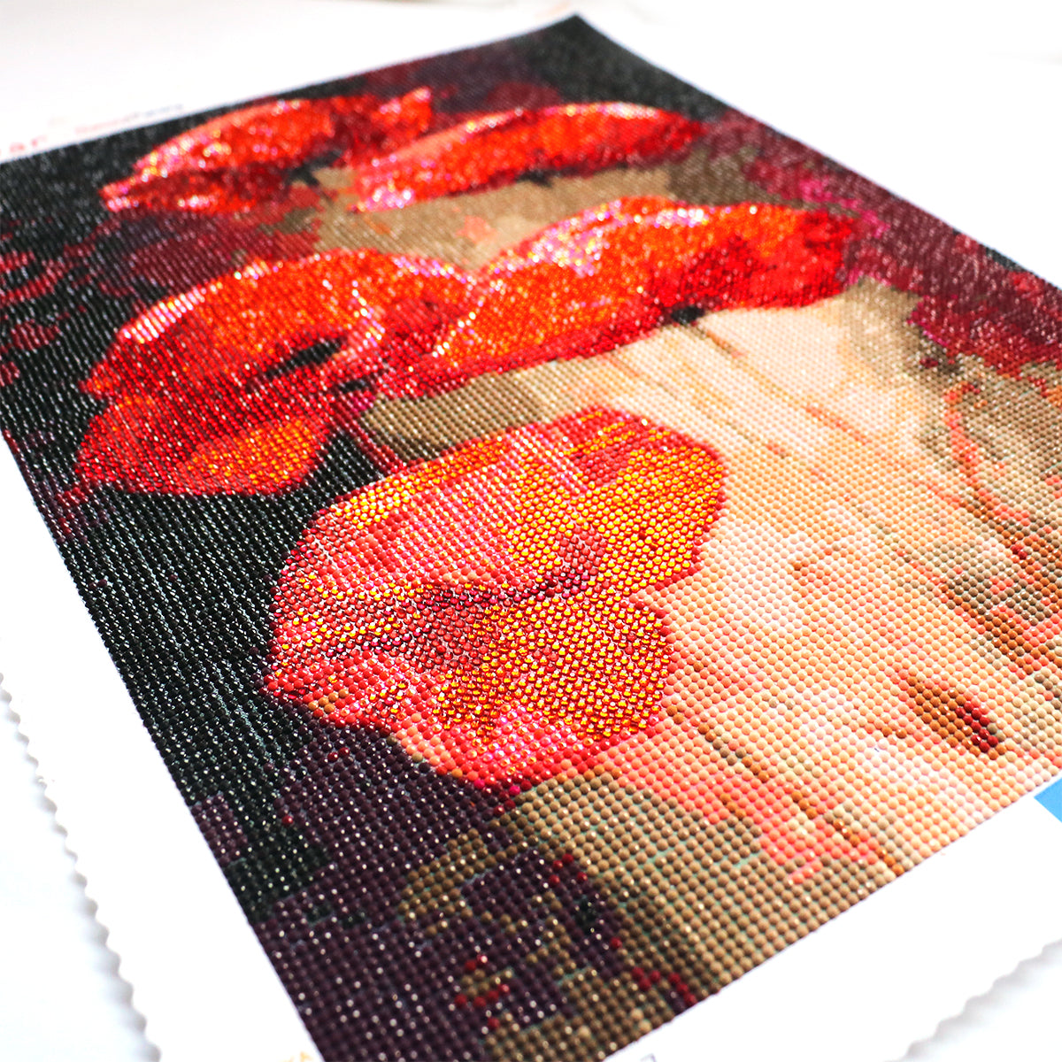 Mohn - Rund /AB mit Strasssteinen