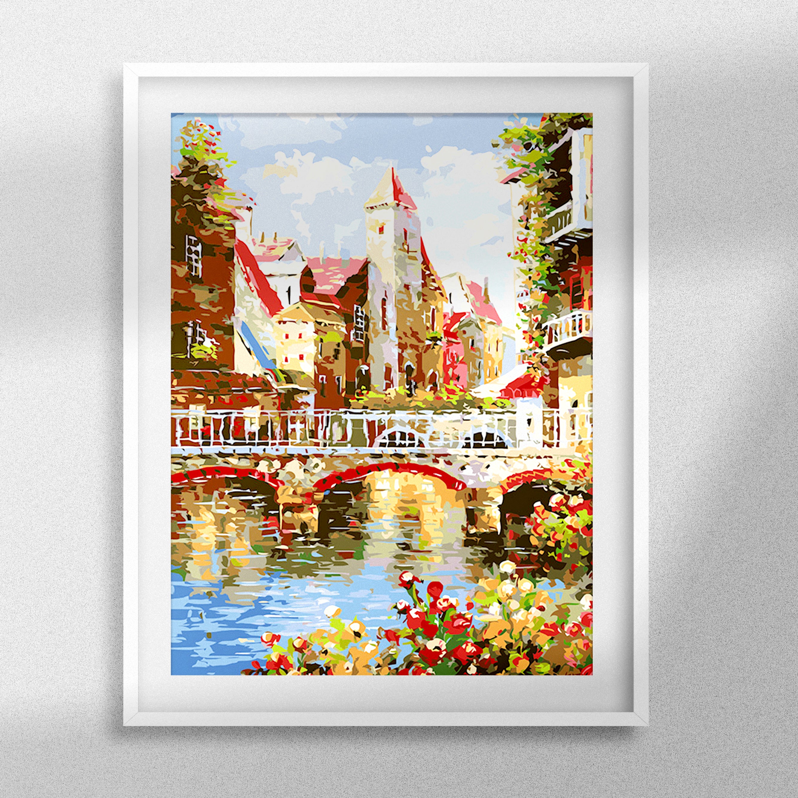 Staroar Diamond Painting River Town - Full Rhinestone