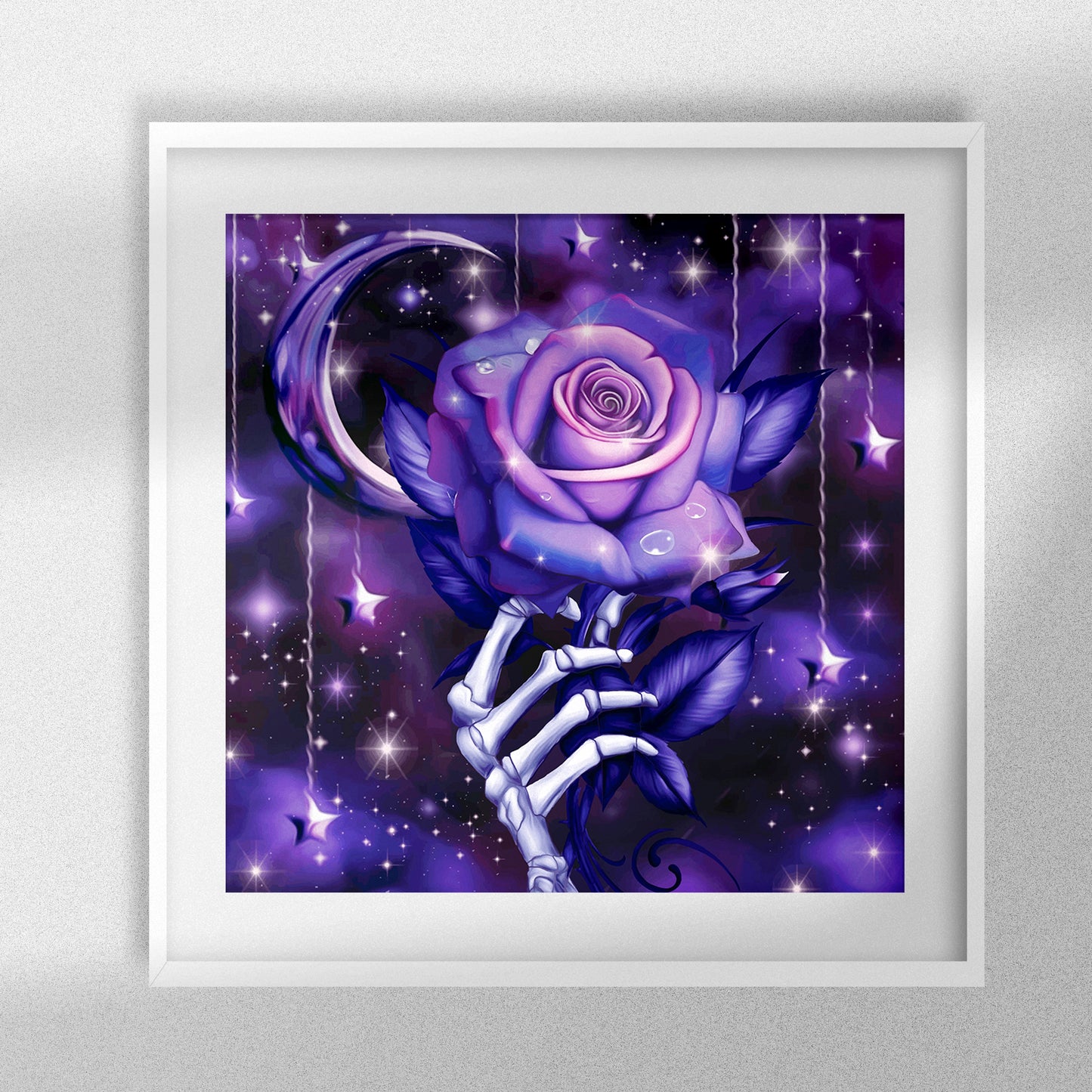 Purple Rose - Round /AB with Rhinestones