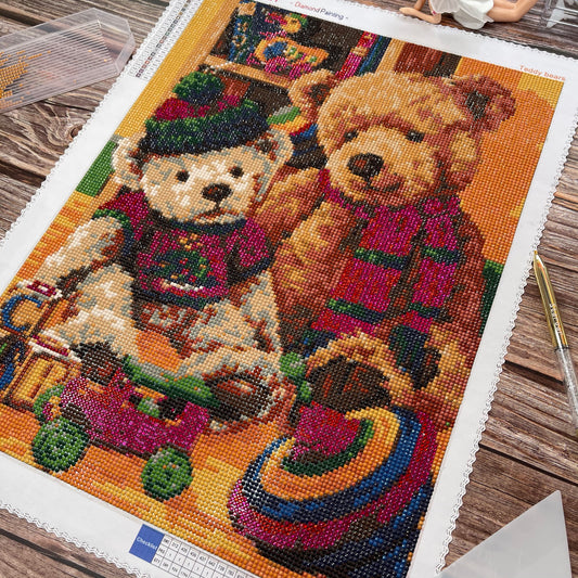 Teddy Bears - Round with Rhinestone