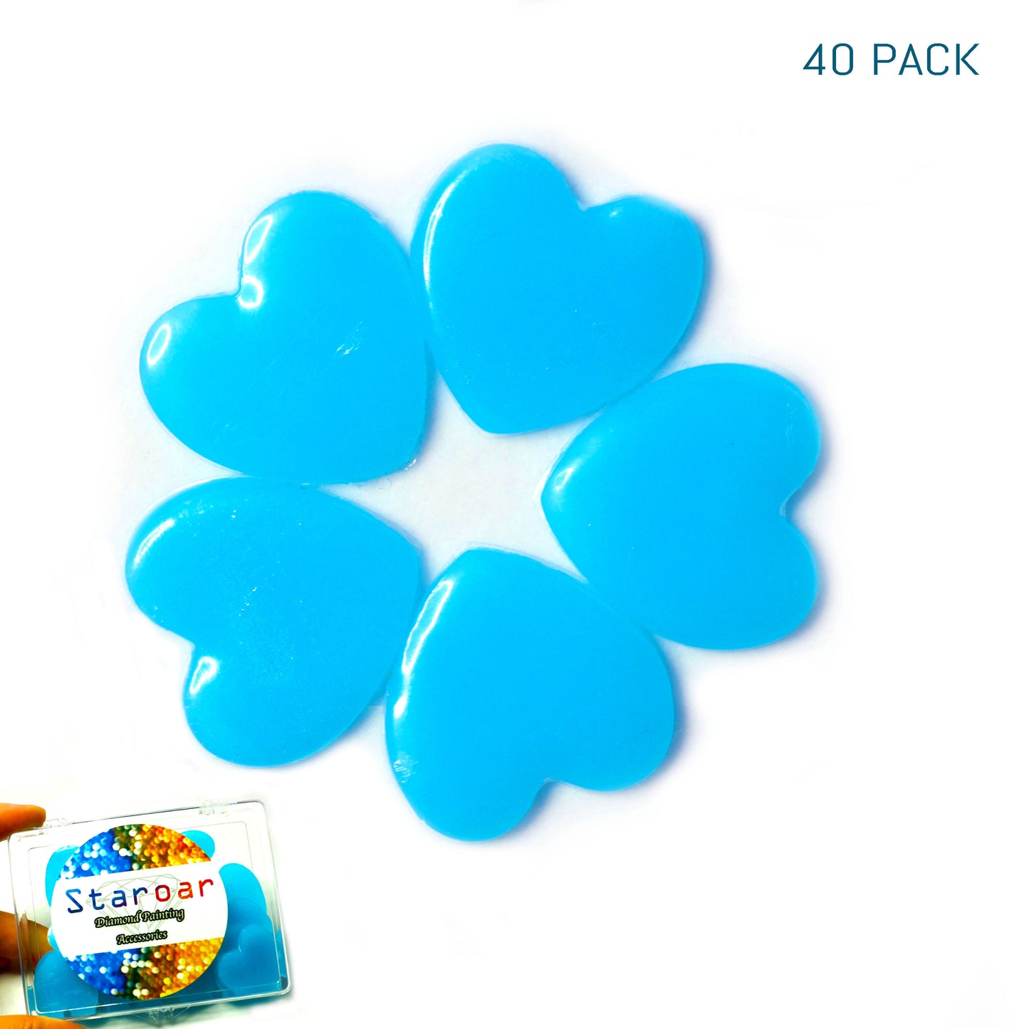 Blaues Herzwachs - 30er Pack